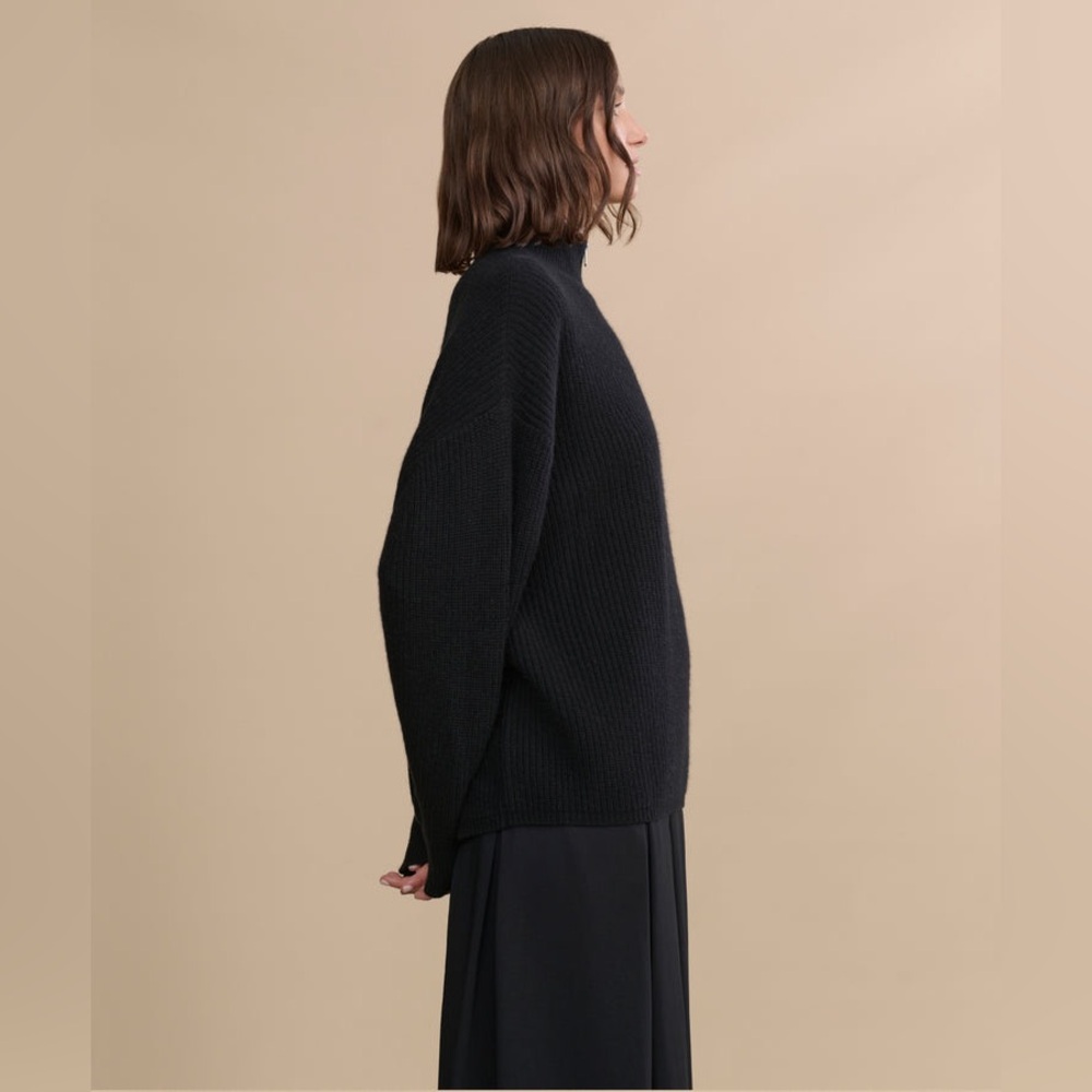 JENNI KAYNE - Cashmere Black Half Zip Sweater  Size - Picture 7 of 11